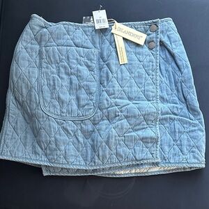 Blank NYC Light Blue Quilted Mini Skirt